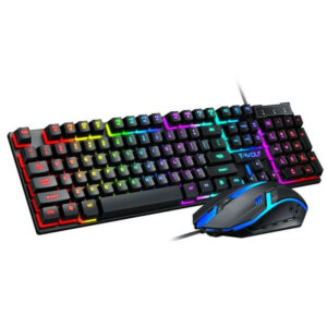 Ensemble clavier et souris USB T-Wolf TF200 / RGB / Noir