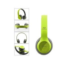Casque-Micro Bluetooth P47 / Vert & Gris