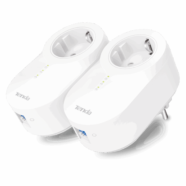 Kit d’adaptateur CPL de passage Tenda PH6 AV1000 Gigabit / Blanc