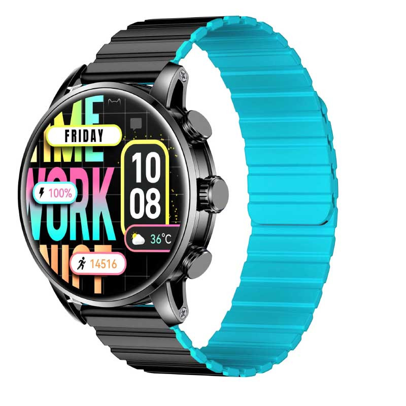 MONTRE CONNECTÉE KIESLECT CALLING WATCH KR 2 / NOIR Avec Casque Bluetooth P9 Bleu