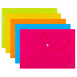 POCHETTE PP AVEC BOUTON DELI / A4 / ASSORTIES