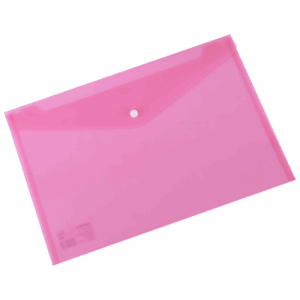 POCHETTE PP AVEC BOUTON FC DELI / A4 / TRANSPARENT ROUGE