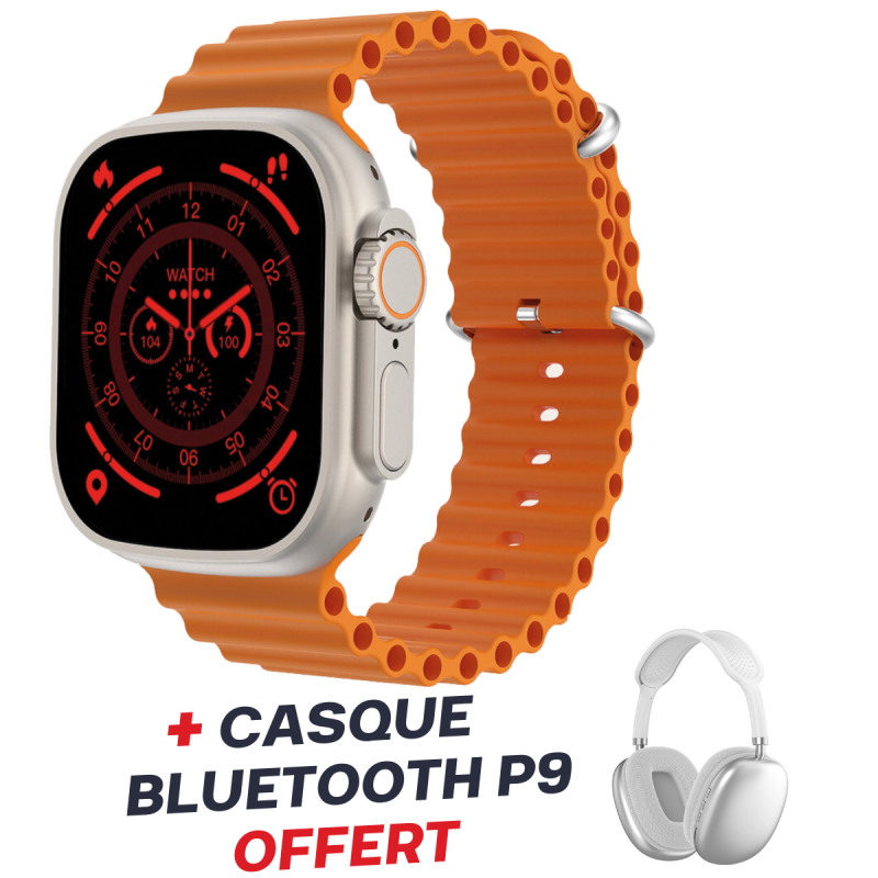 Smartwatch Ksix Urban Plus 2,05" / Orange Avec Casque Bluetooth P9 Blanc Offert