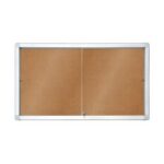 VITRINE D'AFFICHAGE 2X3 PORTE COULISSANTE FOND LIÈGE / 138 x 68cm